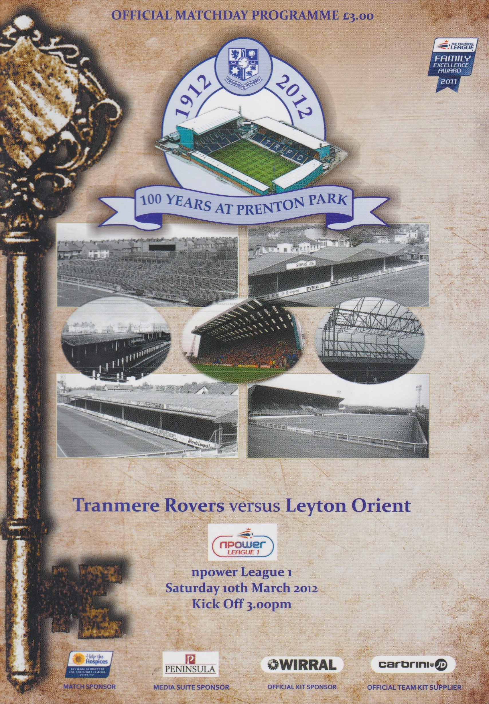 Tranmere Rovers v Leyton Orient match programme